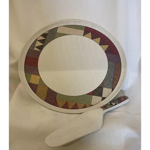 Studio Nova Palm Desert Cake Plate & Server 12.5” Y2216 Southwestern Geometric - Picture 2 of 9